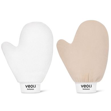 Veoli Botanica, zestaw rękawic do aplikacji samoopalacza i peelingu i Glove Peel & I Glove Tan