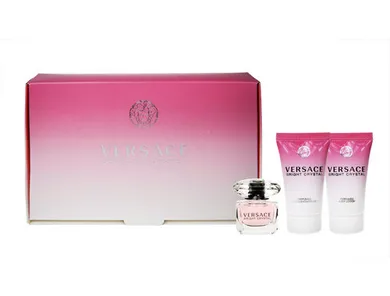 Versace, Bright Crystal, zestaw upominkowy, woda toaletowa, 5 ml + balsam do ciała, 25 ml + żel pod prysznic, 25 ml