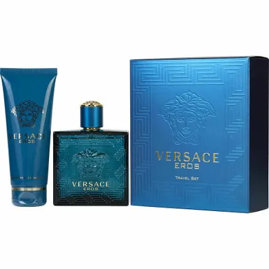 Versace, Eros, zestaw, woda toaletowa, spray, 100 ml + żel pod prysznic, 100 ml