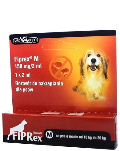 Vet-Agro, Fiprex Spot-On M, preparat do zwalczania kleszczy, pcheł i wszy u psów, 10-20 kg, 1 szt.