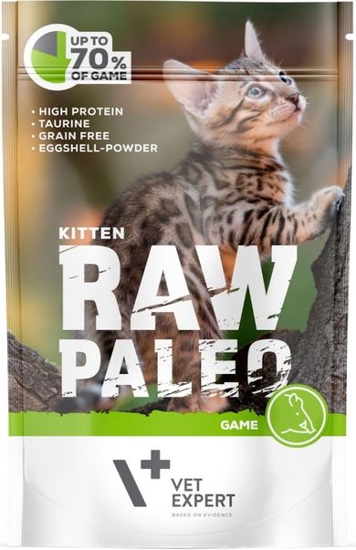 Vet Expert, Raw Paleo, Kitten, Game, saszetka dla kota, 100g