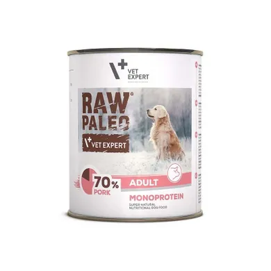 VetExpert, Raw Paleo, Adult, wieprzowina, karma mokra dla psów, 800g