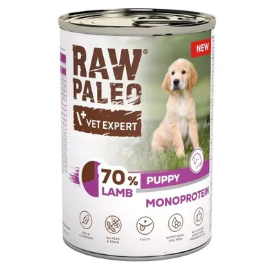 VetExpert, Raw Paleo, Jagnięcina, Puppy, mokra karma dla szczeniąt, 400g