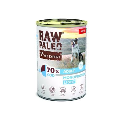Vetexpert, Raw Paleo Light Adult Can, mokra karma dla psa, dorsz, 400g