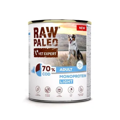 Vetexpert, Raw Paleo Light Adult Can, mokra karma dla psa, dorsz, 800g