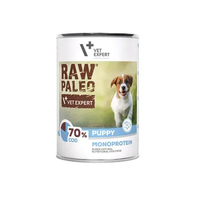 VetExpert, Raw Paleo, Puppy, dorsz, karma mokra dla psów, 400g