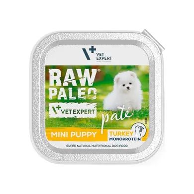 VetExpert, Raw Paleo, Puppy, indyk, pasztet, karma mokra dla psów, 150g