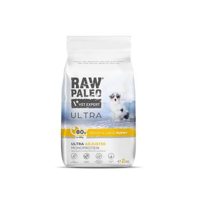 VetExpert, Raw Paleo Ultra, indyk, medium&large, puppy, karma sucha dla psów, 2 kg