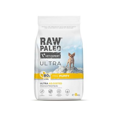 VetExpert, Raw Paleo Ultra, indyk, mini, puppy, karma sucha dla psów, 8 kg