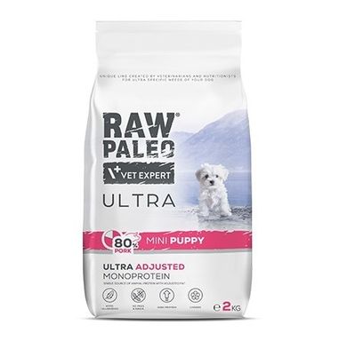 VetExpert, Raw Paleo Ultra, wieprzowina, karma sucha dla szczeniąt, Mini Puppy, 2 kg