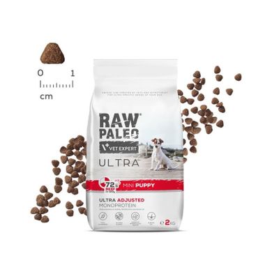 VetExpert, Raw Paleo Ultra, wołowina, mini, puppy, karma sucha dla psów, 2 kg