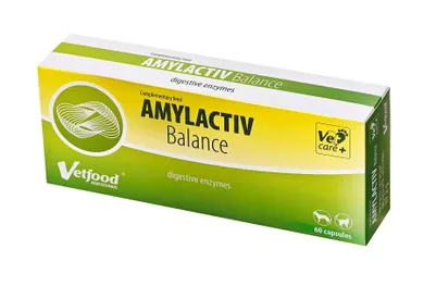 Vetfood, Amylactiv Balance, suplement diety na trawienie dla psów i kotów, 60 tabletek