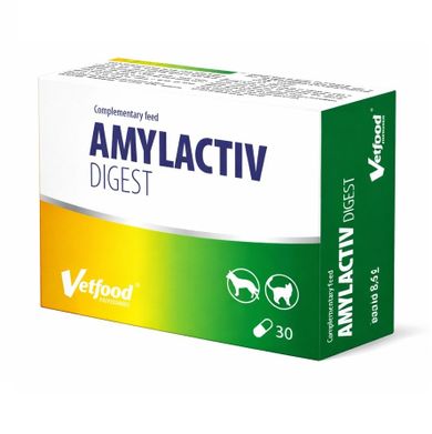 Vetfood, Amylactiv Digest, suplement diety na trawienie dla psów i kotów, 30 tabletek