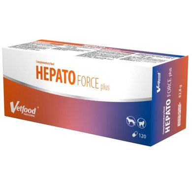 Vetfood, Hepatoforce Plus, suplement diety wspierający wątrobe dla psów i kotów, 120 tabletek