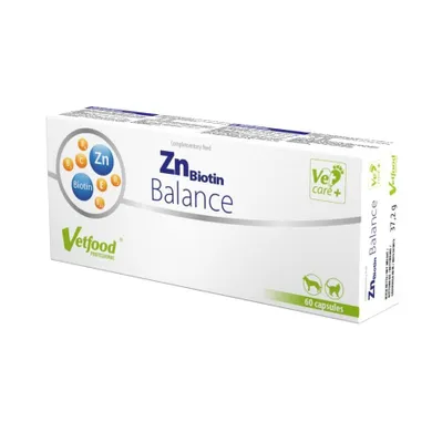 Vetfood, ZnBiotin Balance, cynk biotyna, suplement diety dla psów i kotów, 60 tabletek