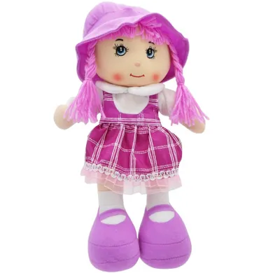 Victoria Sport, lalka szmaciana z dżwiękiem, fioletowa