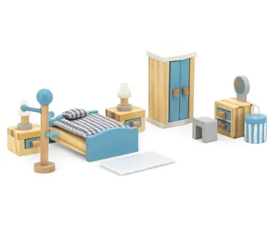 Viga, PolarB, zestaw mebelków do domku dla lalek, sypialnia