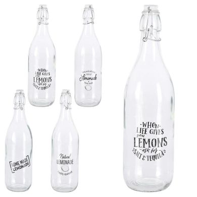 Vilde, butelka szklana na lemoniadę, z korkiem na klips, 970 ml