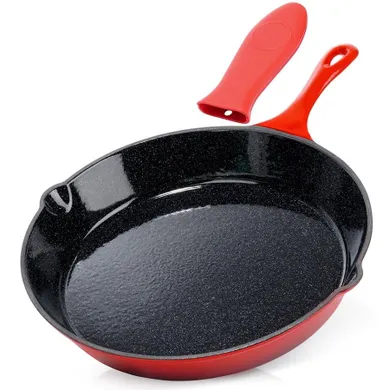 Vilde, Cast Enamel, patelnia żeliwna emaliowana z silikonową nakładką, 30 cm