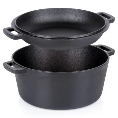 Vilde, Cast Line, garnek z pokrywką, żeliwny, 2w1, 4,5l, 1,6 l