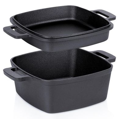 Vilde, Cast Line, garnek z pokrywką, żeliwny, 2w1, 4,5l, 1,8 l