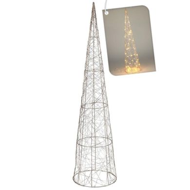 Vilde, choinka świecąca stożek, złota, 40 LED, 80 cm