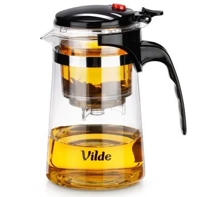Vilde, dzbanek z zaparzaczem spustowym do herbaty, szklany, 680 ml