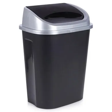 Vilde, kosz na śmieci plastikowy, czarny, 25 l