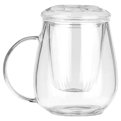 Vilde, kubek z zaparzaczem i pokrywką, szklany, 530 ml