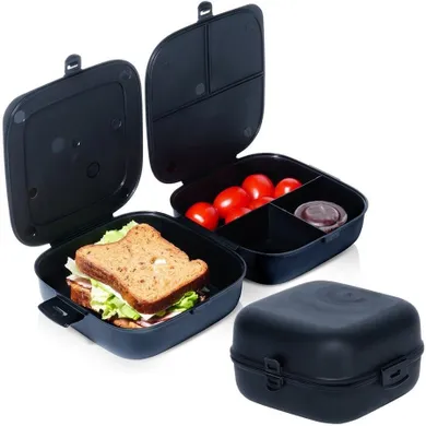 Vilde, lunchbox dzielony, czarny, 2-700 ml