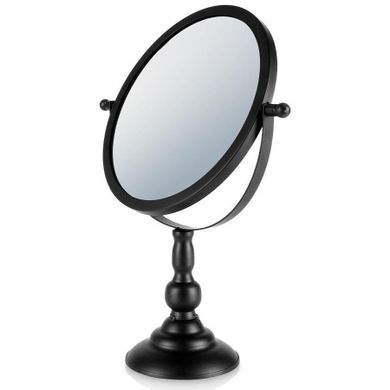 Vilde, lusterko na nóżce kosmetyczne do makijażu, metalowe, czarne, 25-33 cm