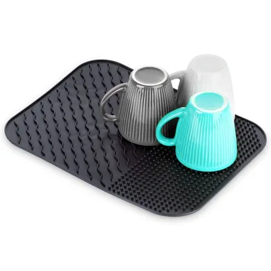 Vilde, mata do suszenia naczyń, silikonowa, czarna, 34-26,5 cm