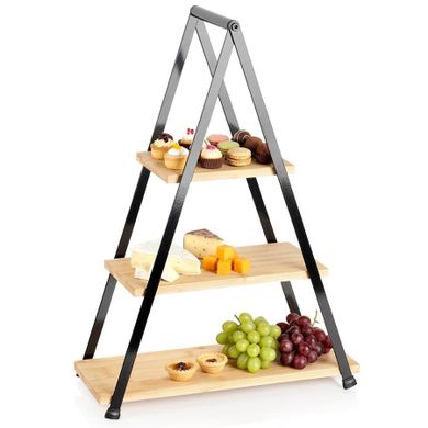 Vilde, patera bambusowa, 3-piętrowa, 53 cm