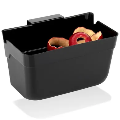 Vilde, pojemnik na obierki na drzwi, czarny, 2,5l, 22,5-15-13,5 cm