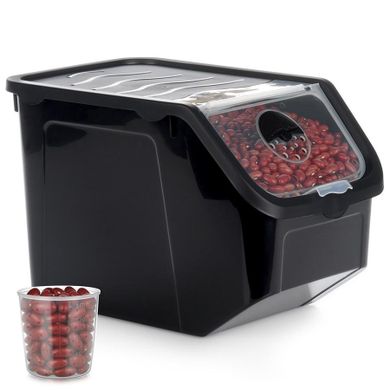 Vilde, pojemnik na warzywa i owoce, z pokrywką, czarny, 12 l