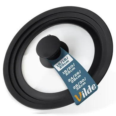 Vilde, pokrywka szklana silikonowa, uniwersalna, 16/18/20 cm