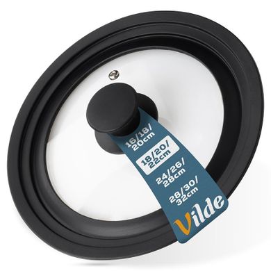 Vilde, pokrywka szklana silikonowa, uniwersalna, 18/20/22 cm