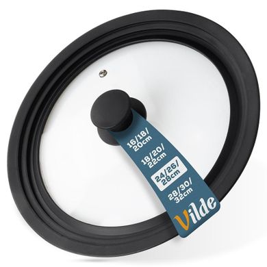 Vilde, pokrywka szklana silikonowa, uniwersalna, 24/26/28 cm