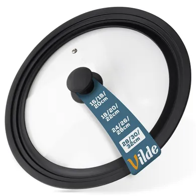 Vilde, pokrywka szklana silikonowa, uniwersalna, 28/30/32 cm