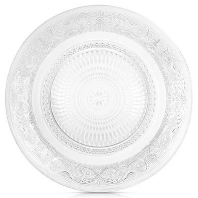 Vilde, talerz obiadowy płytki, szklany, patera, 25 cm