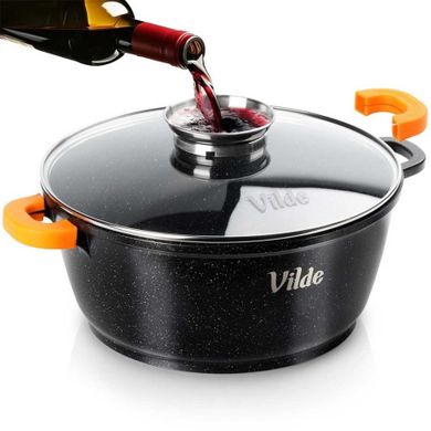 Vilde, Terruna Aroma, garnek ze szklaną pokrywką, granitowy, 28 cm, 5,8l