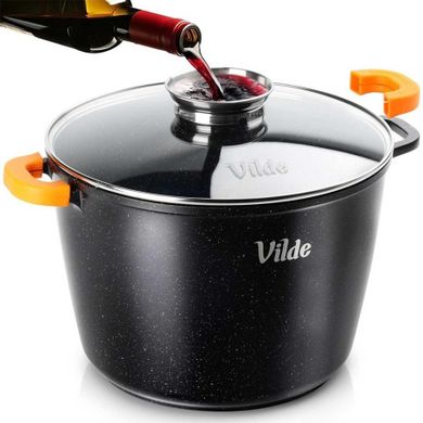 Vilde, Terruna Aroma, garnek ze szklaną pokrywką, granitowy, 28 cm, 9,7l