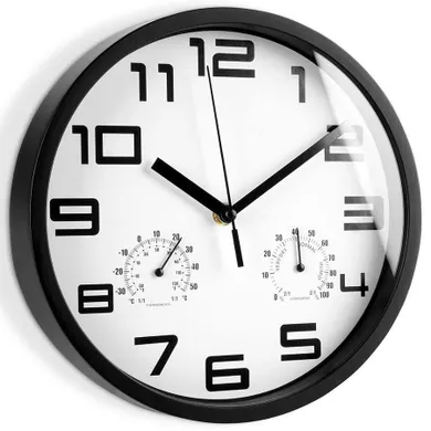 Vilde, zegar ścienny z termometrem i higrometrem, biały, 25 cm