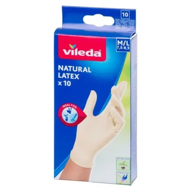 Vileda, Natural Latex, rękawice lateksowe, rozmiar S/M, 10 szt.