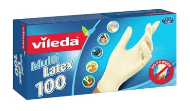 Vileda, Natural Latex, rękawice lateksowe, rozmiar S/M, 100 szt