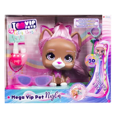 Vip Pets, Mega Vip Pet Nyla, Color Boost, duża figurka piesek do stylizacji fryzur