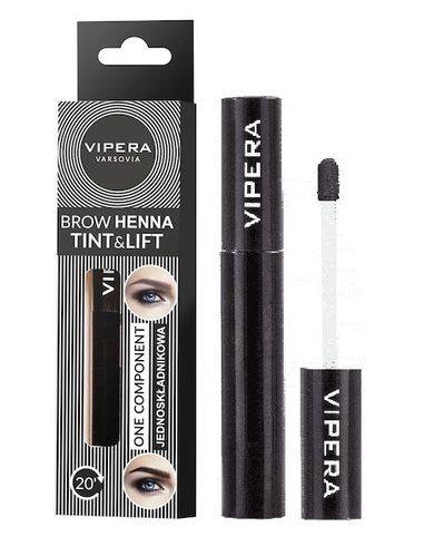 Vipera, Henna Tint&Lift, jednoskładnikowa henna do brwi, Ciemny Grafit, 5 ml