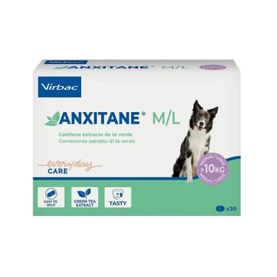 Virbac, Anxitane, suplement diety na stres dla psów, M/L, 30 tabletek