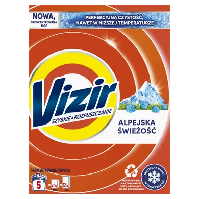 Vizir, Alpine Fresh, proszek do prania, 5 prań