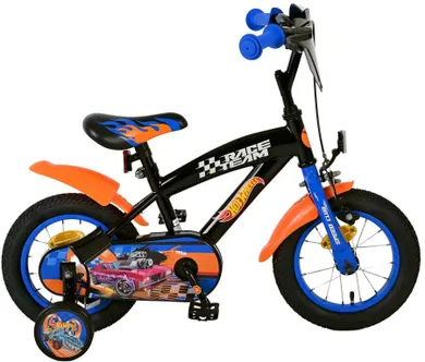 Volare, Hot Wheels, rower, czarno-niebieski, 12"